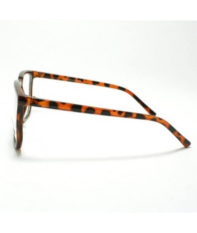 Square Unique Square Eyeglasses Geek Nerdy Fashion Clear Lens Eyewear - Tortoise - C711CE0B34X $19.12