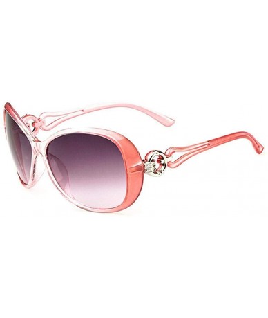 Oval Women Fashion Oval Shape UV400 Framed Sunglasses Sunglasses - Pink - C118ULNEGO3 $32.27