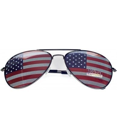 Wayfarer American Flag Mirror Novelty Decorative Sunglasses - Black - CZ12I8A0OKZ $19.08