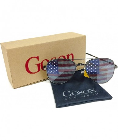 Wayfarer American Flag Mirror Novelty Decorative Sunglasses - Black - CZ12I8A0OKZ $19.08