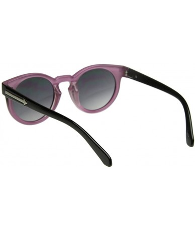 Round New European Womens Fashion Round Horn Rimmed Sunglasses w/Key Hole Bridge (Black) - CI11815HXOT $18.67