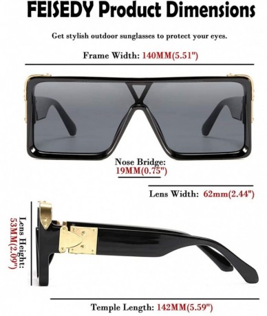 Square One Piece Square Sunglasses Women Men Metal Buckle Design B2540 - Black - CI192DS37RC $27.91