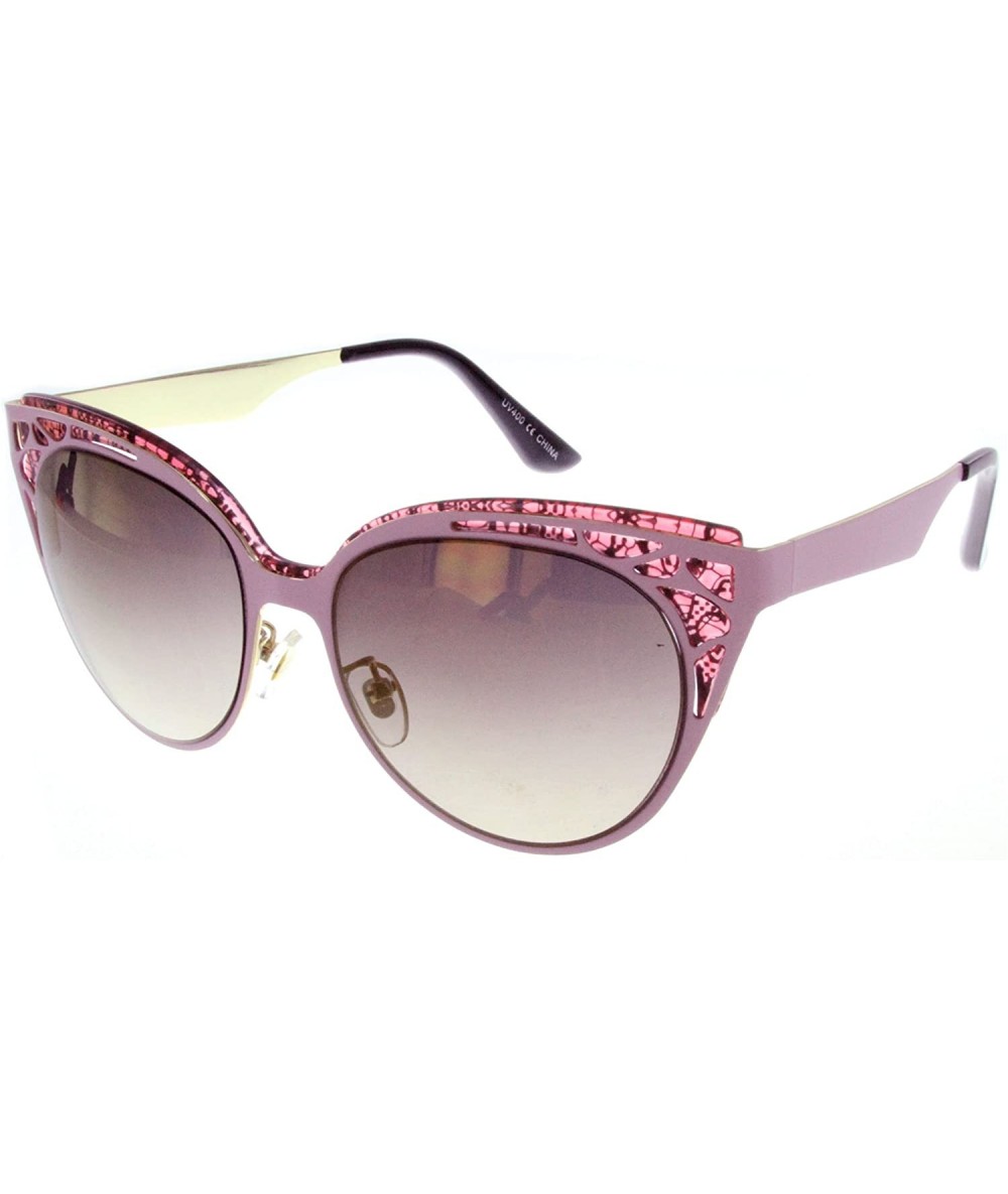 Shield Women's"J'adore" Cateye 57mm Sunglasses w/Mirror Lenses - Pink - CC12ELAQFDB $24.78