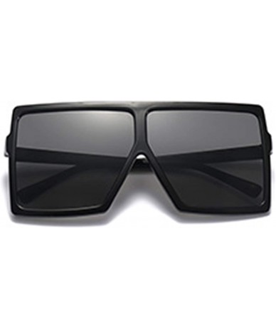 Oversized Oversized Square Frame Sunglasses for Womens Flat Top Shades Sunglasses - Black - CQ18L3X5ACQ $19.61