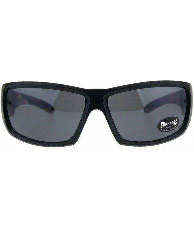 Sport Rectangular Biker Warp Around Flaming Arm Riding Sunglasses - Black Orange Black - C218GTRCKIW $19.81