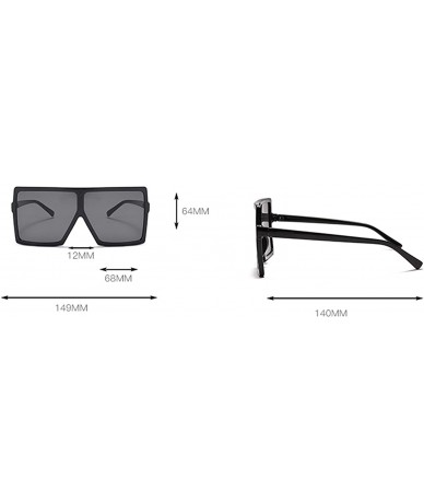 Oversized Oversized Square Frame Sunglasses for Womens Flat Top Shades Sunglasses - Black - CQ18L3X5ACQ $19.61