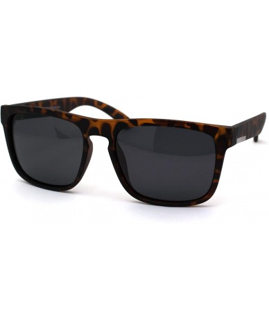 Rectangular Polarized Mens Rectangular Keyhole Simple Designer Sunglasses - Matte Tortoise Black - CB199DS993A $22.21