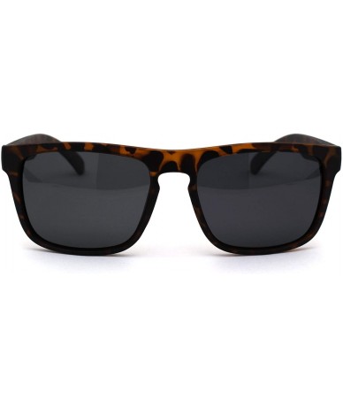 Rectangular Polarized Mens Rectangular Keyhole Simple Designer Sunglasses - Matte Tortoise Black - CB199DS993A $22.21