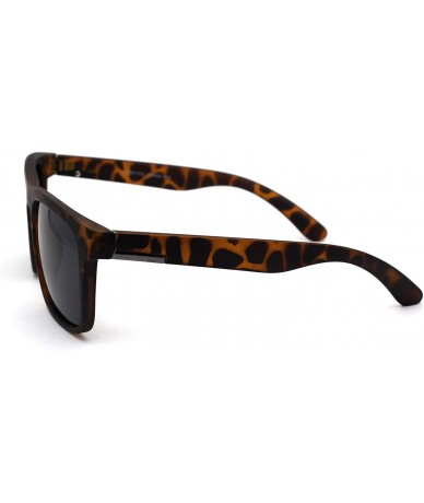 Rectangular Polarized Mens Rectangular Keyhole Simple Designer Sunglasses - Matte Tortoise Black - CB199DS993A $22.21