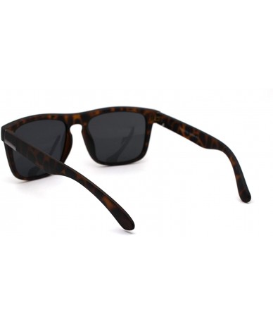 Rectangular Polarized Mens Rectangular Keyhole Simple Designer Sunglasses - Matte Tortoise Black - CB199DS993A $22.21