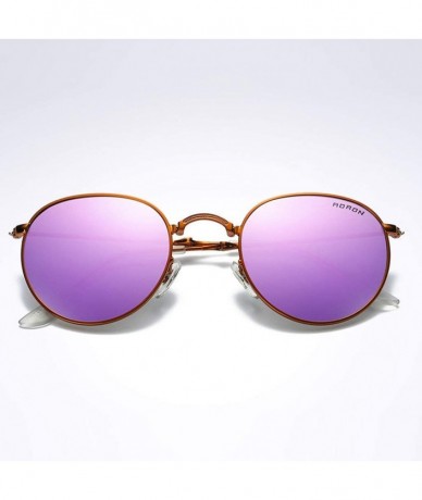 Round Polarized Sunglasses for Men Folding Sunglasses- Potable Eyewear Sun Glasses for Outdoor - Purple - CQ18X7I8YQM $23.55