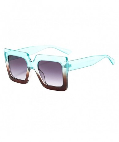 Square Vintage Oversized Sunglasses Butterfly - E - CN18Q68TNDG $16.29