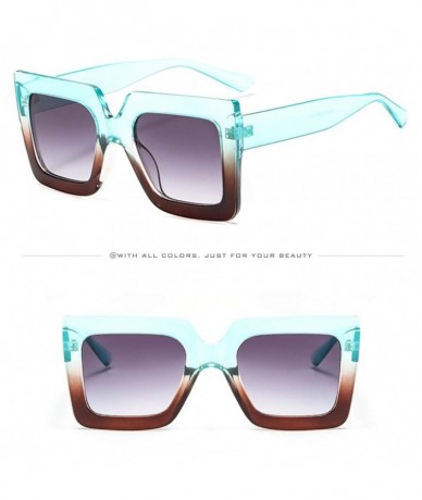 Square Vintage Oversized Sunglasses Butterfly - E - CN18Q68TNDG $16.29