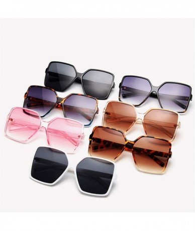 Oversized Vintage Oversized Sunglasses Women Men Retro Big Frames Sunglass Shades Pink White Eye Glasses UV400 Eyewear - CF19...