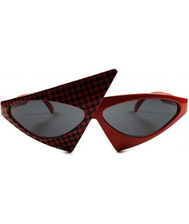 Cat Eye Celebrity Fashion Unique Vintage Retro Funky Hot Womens Cat Eye Sunglasses - Black & Red - C8189AR0C6X $23.13