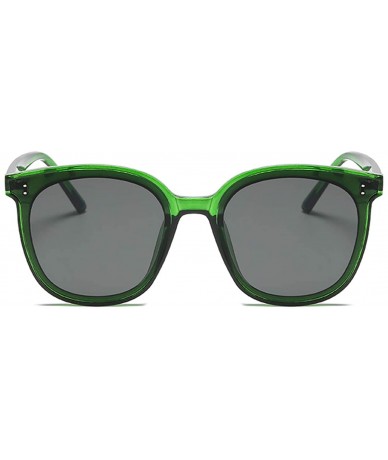 Oversized Round Oversized Sunglasses for Women Men UV Protection 8057 - Green/Black - C3196425MCH $16.10