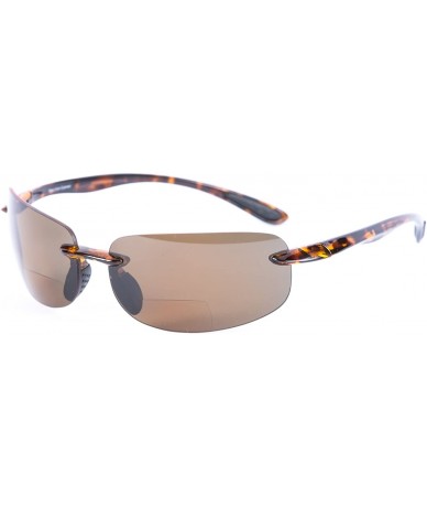 Rectangular Lovin Maui" Lightweight Sport Wrap Bifocal Reading Sunglasses for Men and Women - Tortoise - C112NYJ71MQ $32.70