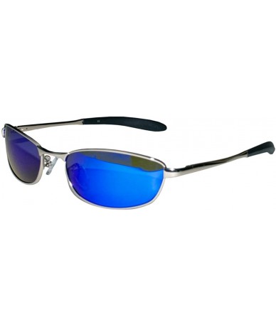 Aviator Polarized Aviator P27 Sunglasses - Silver & Blue Mirror - CM11FZHB4FZ $51.02