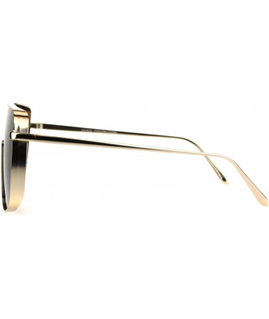 Oversized Super Oversized Sunglasses Futuristic Shield Metal Square UV 400 - Gold (Brown) - C6186NMR8KN $23.87