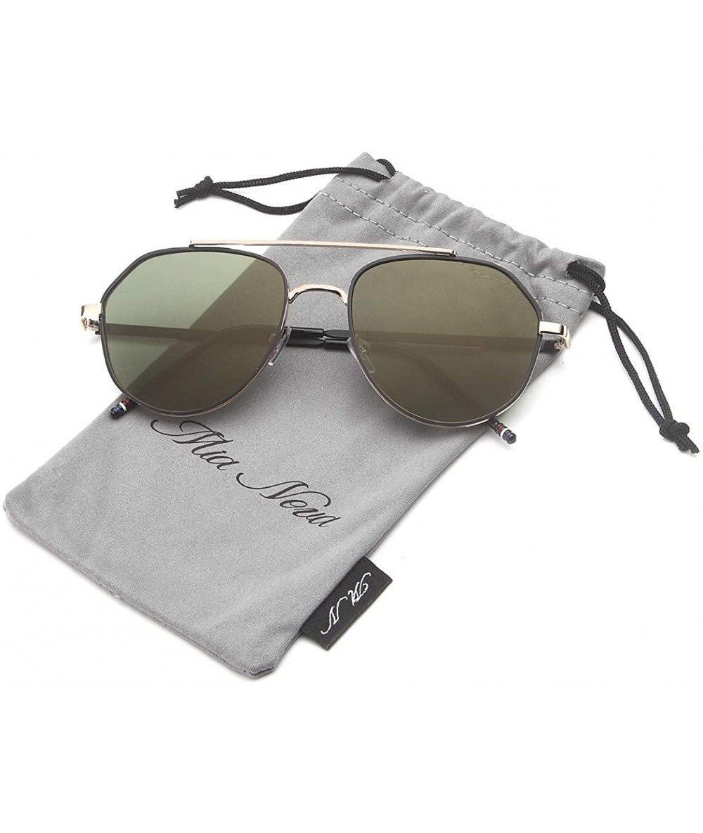 Aviator Modern Aviator Metal Unisex Sunglasses - Gold - CW18G2ZNZ7A $27.70