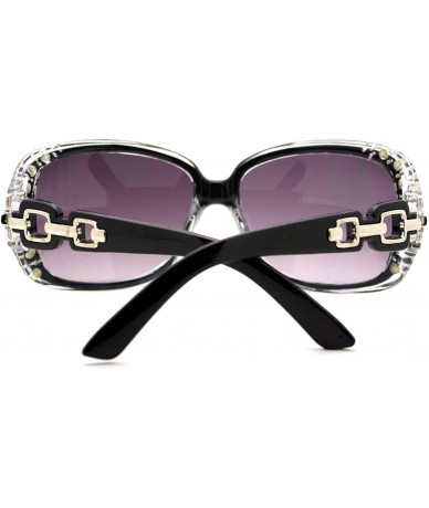 Oversized Womens Bifocal Lens Sunglasses Oversized Square Rhinestone Frame - Black - C3126BK907N $19.96