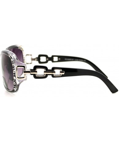 Oversized Womens Bifocal Lens Sunglasses Oversized Square Rhinestone Frame - Black - C3126BK907N $19.96