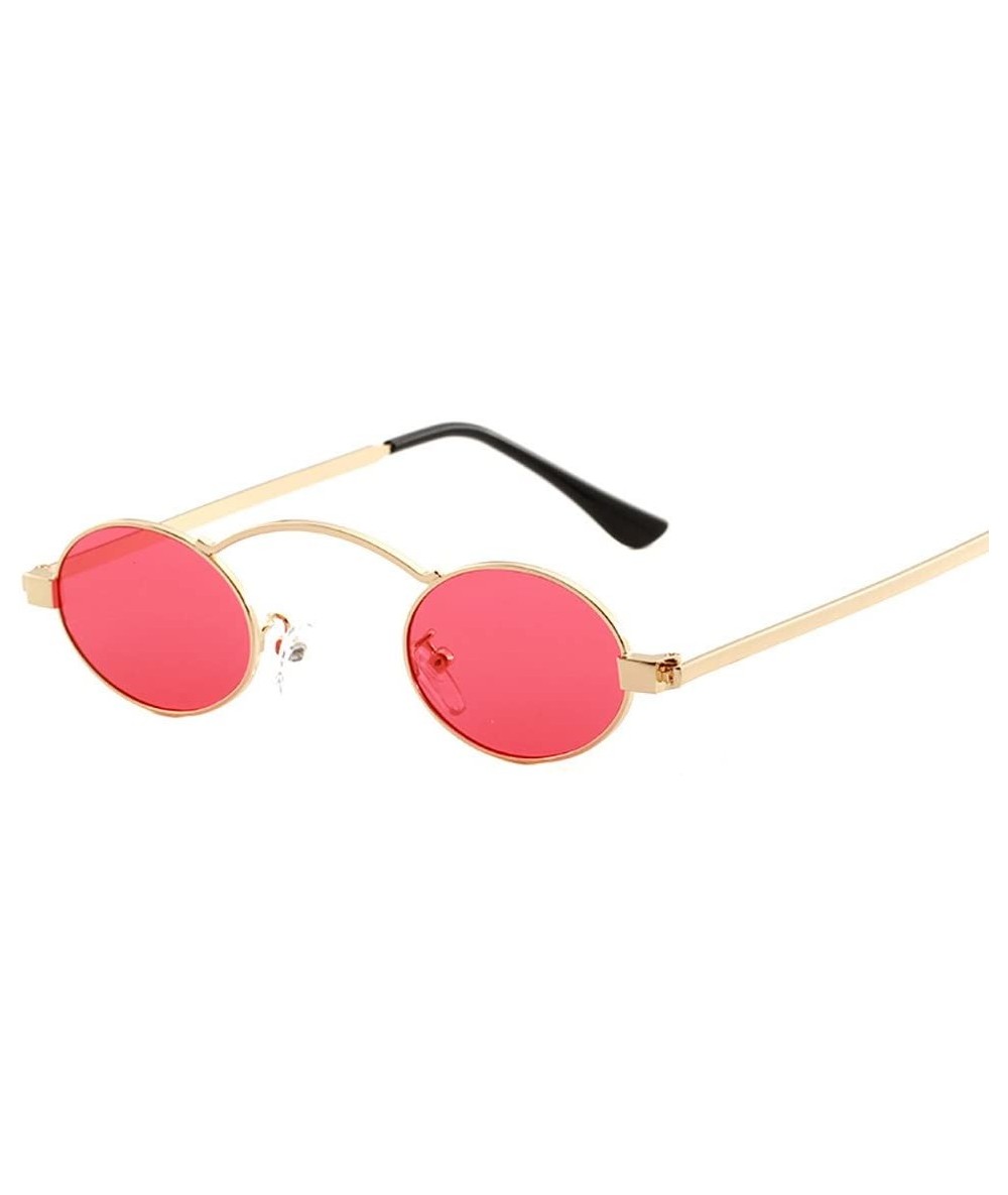 Oval Vintage Sunglasses Slender Lenses - Red - C3190OQGYRU $16.76