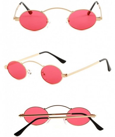 Oval Vintage Sunglasses Slender Lenses - Red - C3190OQGYRU $16.76