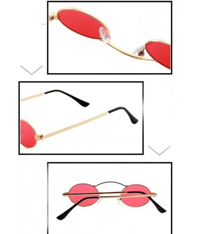 Oval Vintage Sunglasses Slender Lenses - Red - C3190OQGYRU $16.76