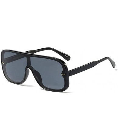 Rimless Oversized Shield Sunglasses for Women Rimless Vintage Square Rectangular Frame - Black - CW180ARO83H $29.59