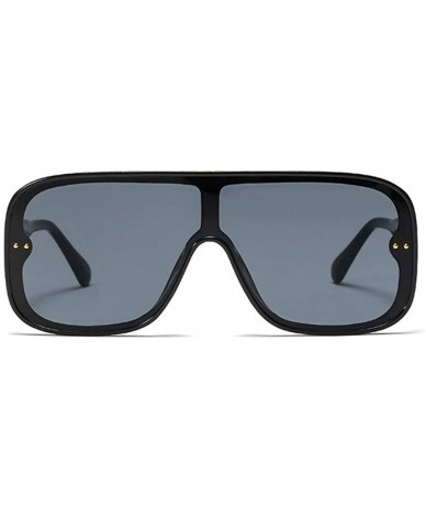 Rimless Oversized Shield Sunglasses for Women Rimless Vintage Square Rectangular Frame - Black - CW180ARO83H $29.59