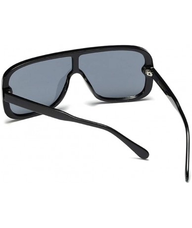 Rimless Oversized Shield Sunglasses for Women Rimless Vintage Square Rectangular Frame - Black - CW180ARO83H $29.59