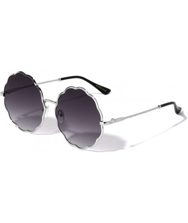 Round Cookie Shaped Round Fashion Sunglasses - Smoke Silver - CA196MT0I0U $27.11