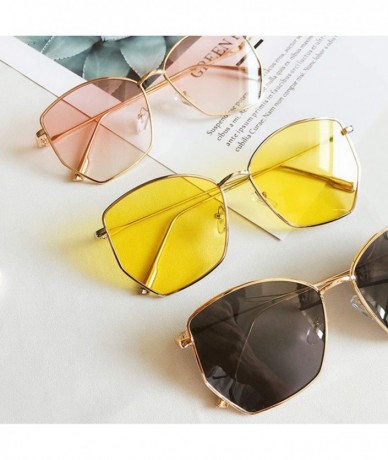 Oversized 2019 Retro Irregular Sunglasses Women Metal Transparent Sun Glasses UV400 Oversized Sunglases Eyewear - CX1984YCL6I...