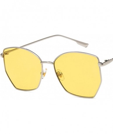 Oversized 2019 Retro Irregular Sunglasses Women Metal Transparent Sun Glasses UV400 Oversized Sunglases Eyewear - CX1984YCL6I...