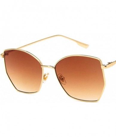 Oversized 2019 Retro Irregular Sunglasses Women Metal Transparent Sun Glasses UV400 Oversized Sunglases Eyewear - CX1984YCL6I...