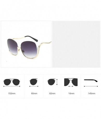 Oversized Frameless Gradient Sunglasses Ladies Luxury Oversized Round Sunglasses Ladies Transparent Glasses - CP198QLX74S $59.84