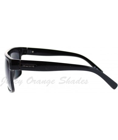 Square KUSH Men's Sunglasses Flat Top Square Frame Black Dark Lens - CS11P4QBE07 $17.91