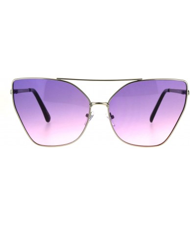 Cat Eye Womens Color Oceanic Gradient Metal Cat Eye Gothic Sunglasses - Silver Purple Pink - CR1827ESXTA $23.30