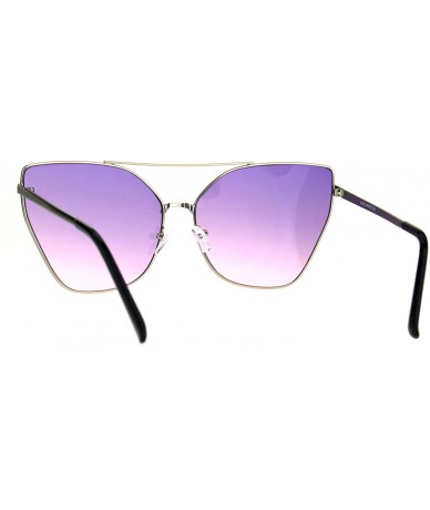 Cat Eye Womens Color Oceanic Gradient Metal Cat Eye Gothic Sunglasses - Silver Purple Pink - CR1827ESXTA $23.30