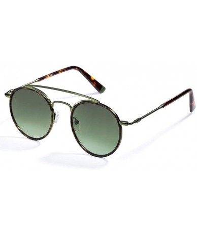 Aviator Sunglasses Women Men Retro Fashion Round Glasses UV400 Metal Acetate Green - Blue - CJ18YQU5IUA $27.14