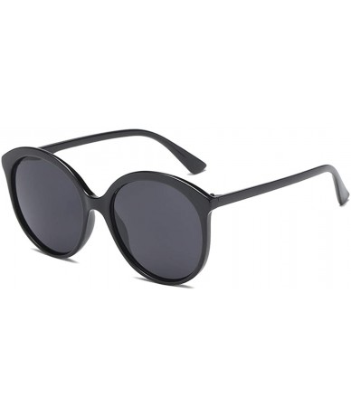 Sport Female Big box Sunglasses Shade Glasses Men and women Sunglasses - Black - CK18LL89ZKQ $17.34