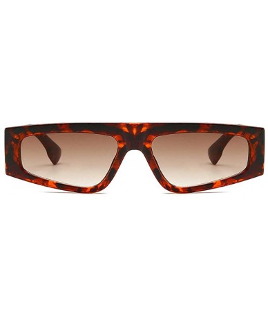 Square 2019 new designer retro brand small square ladies sunglasses candy punk glasses - Leopard - CH18QZ3XC8K $21.47