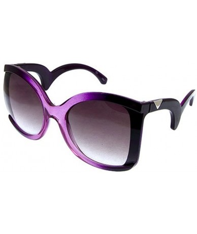 Butterfly Women's Plastic Butterfly Frame Wavy Arm Sunglasses - Purple - C418EHNWYE7 $17.84