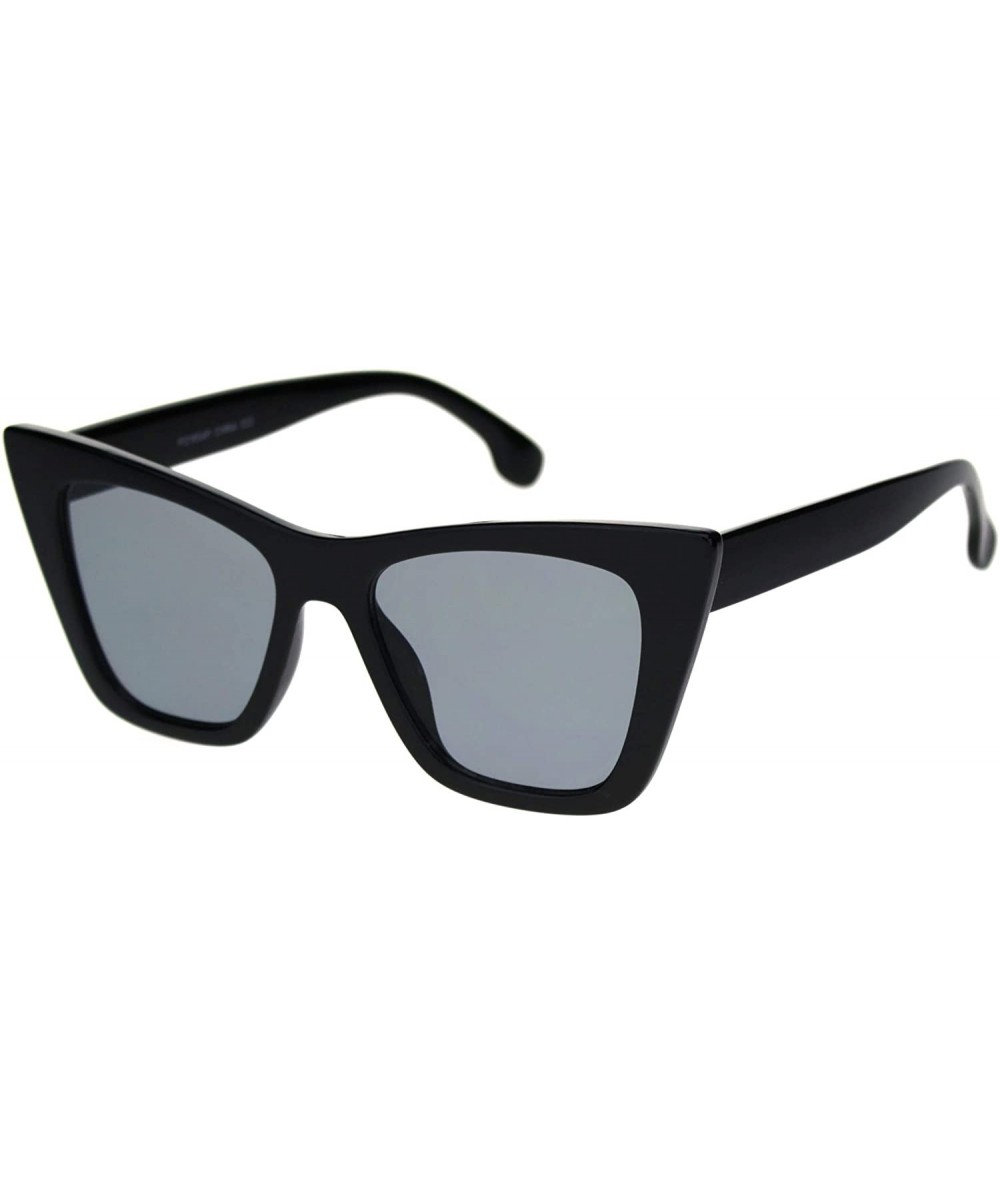 Square Womens Square Cateye Sunglasses Retro Chic Fashion Shades UV 400 - Black (Black) - CL1940RHWS8 $21.15