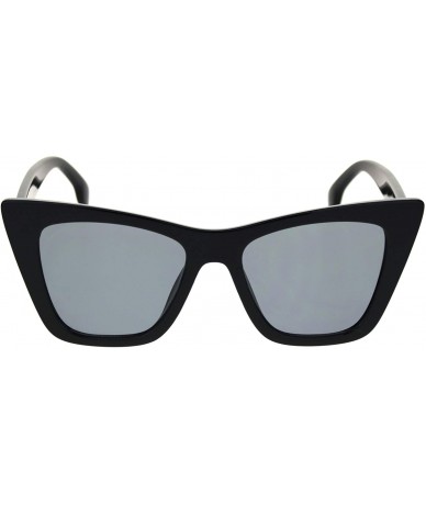 Square Womens Square Cateye Sunglasses Retro Chic Fashion Shades UV 400 - Black (Black) - CL1940RHWS8 $21.15