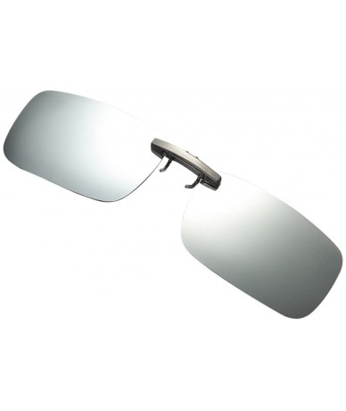 Semi-rimless Detachable Night Vision Lens Driving Metal Polarized Clip On Glasses Sunglasses - Silver - C6193XH8MQH $19.05