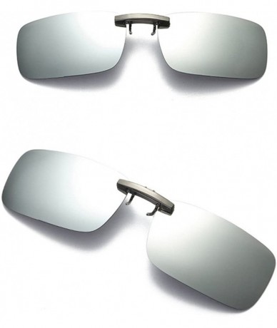 Semi-rimless Detachable Night Vision Lens Driving Metal Polarized Clip On Glasses Sunglasses - Silver - C6193XH8MQH $19.05