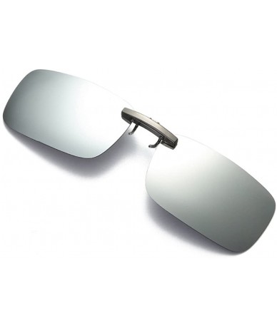 Semi-rimless Detachable Night Vision Lens Driving Metal Polarized Clip On Glasses Sunglasses - Silver - C6193XH8MQH $19.05