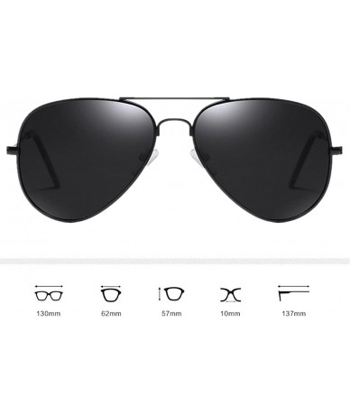 Aviator Premium Military Style Classic Polarized UV400 Aviator Sunglasses for Men Women with Sun Glasses Case - Gun/Black - C...